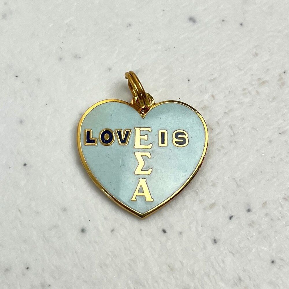 Love Is Epsilon Sigma Alpha Esa Charm Light Blue Gold Tone Collegiate Org